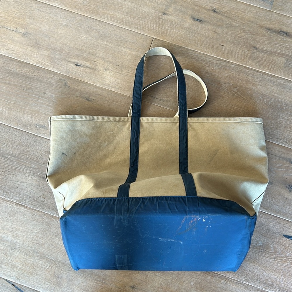 Vintage Boundary Waters Synthetic Wooden Bottom Canvas Tote